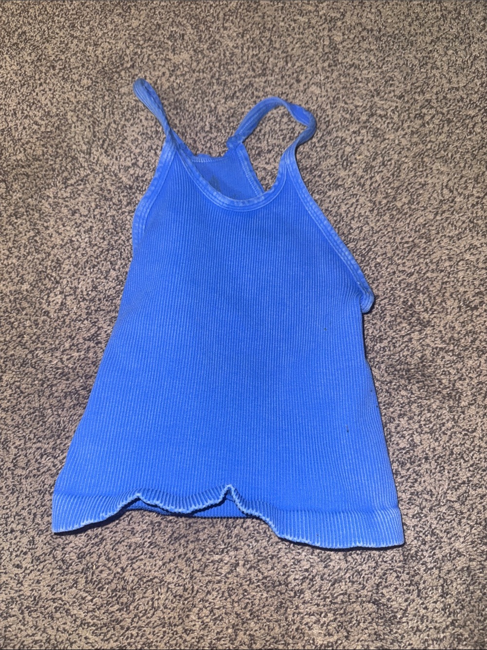 FP Movement by Free People Cobalt Blue Ribbed long crop tank